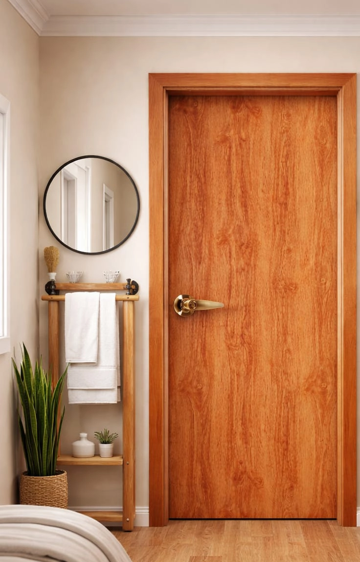 WPC WOODEN TEXTURE DOOR FRAME WITH SHUTTER JPL-WPC-1007